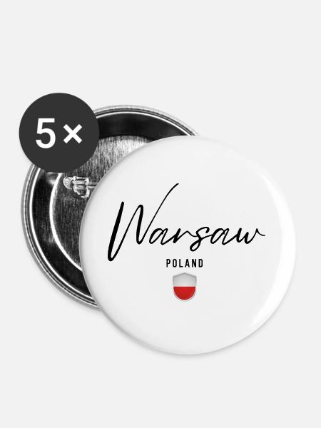 Elegantes Design Warschau, Warschau Polen - Buttons groß 56 mm (5er Pack) - Weiß