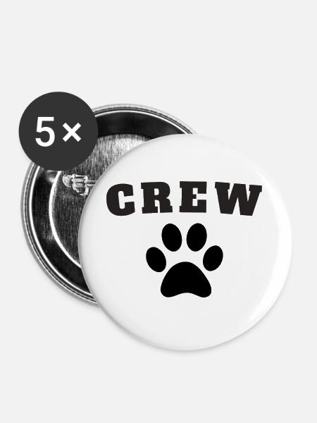 Crew Dog - Buttons groß 56 mm (5er Pack) - Weiß