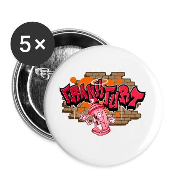 Frankfurt Graffiti - Buttons groß 56 mm (5er Pack) - Weiß - Vorne