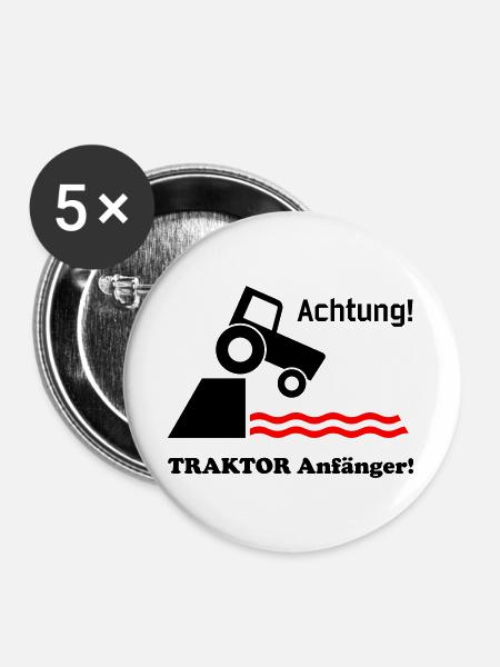 Tractor Beginners - Buttons large 2.2''/56 mm (5-pack) - white