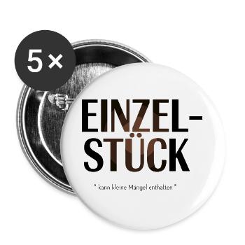 Einzelstück Kann Kleine Mängel Enthalten Humorvoll - Buttons groß 56 mm (5er Pack) - Weiß - Vorne
