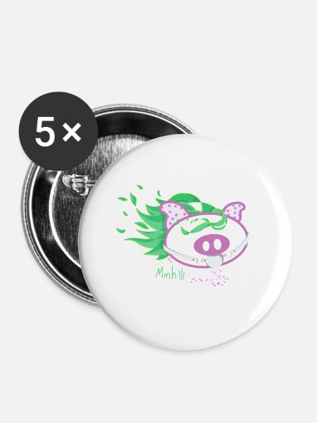 Wild Pop Pig - Buttons groß 56 mm (5er Pack) - Weiß
