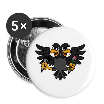 Kreativer Adler - Buttons groß 56 mm (5er Pack) - Weiß - Vorne