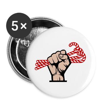 I Want Candy, Revolutionär, Slogan & Zucker Design - Buttons groß 56 mm (5er Pack) - Weiß - Vorne
