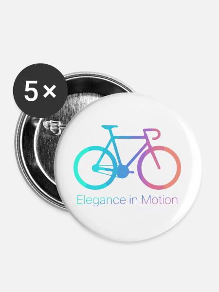 Eleganz in Bewegung Fahrrad - Buttons groß 56 mm (5er Pack) - Weiß