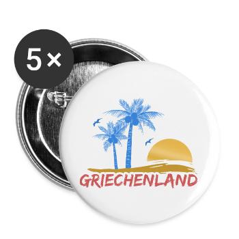 Greece - Buttons large 2.2''/56 mm (5-pack) - white - Front