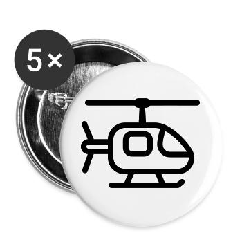helicopter - Buttons large 2.2''/56 mm (5-pack) - white - Front