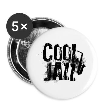 Cool-Jazz-Musik-Logo - Buttons groß 56 mm (5er Pack) - Weiß - Vorne