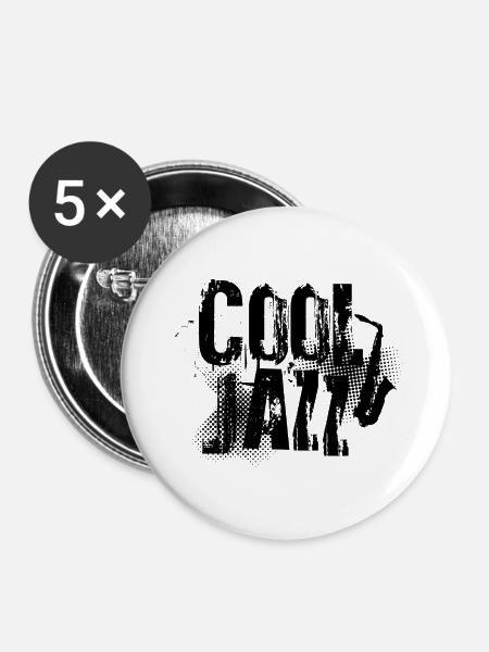 Cool-Jazz-Musik-Logo - Buttons groß 56 mm (5er Pack) - Weiß
