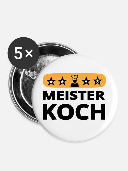 Koch - Buttons groß 56 mm (5er Pack) - Weiß