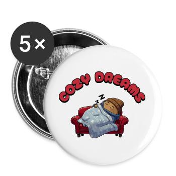 Cozy Dreams - Buttons groß 56 mm (5er Pack) - Weiß - Vorne