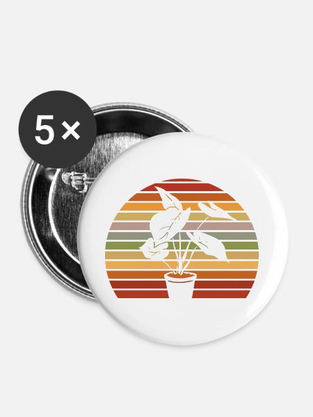 Garten- Und Pflanzenliebhaber Geschenke - Buttons groß 56 mm (5er Pack) - Weiß