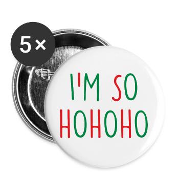 Christmas Weihnachten - Buttons groß 56 mm (5er Pack) - Weiß - Vorne