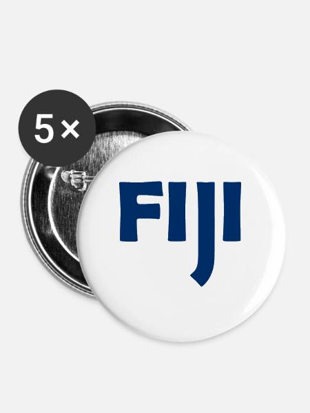 Fiji - Fidschi - Inseln - Pazifik - Südsee - Buttons groß 56 mm (5er Pack) - Weiß