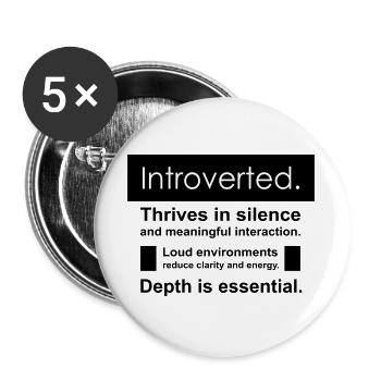 Introvert - Buttons large 2.2''/56 mm (5-pack) - white - Front