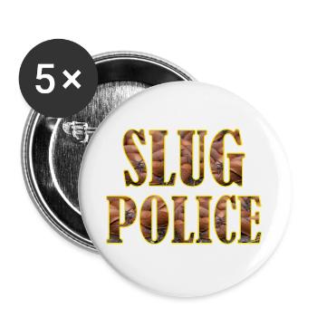 SLUG POLICE Snail Hunt Gartenliebe Gärtner - Buttons large 2.2''/56 mm (5-pack) - white - Front