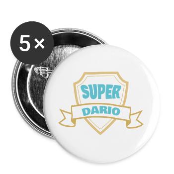 Geschenk für Dario - Buttons groß 56 mm (5er Pack) - Weiß - Vorne