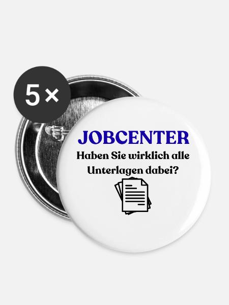 Jobcenter - Buttons groß 56 mm (5er Pack) - Weiß