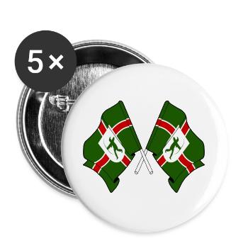 Crossed Nottinghamshire Flags - Buttons large 2.2''/56 mm (5-pack) - white - Front