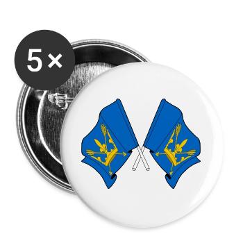 Drapeaux du Suffolk croisés - Lot de 5 grands badges (56 mm) - blanc - Devant