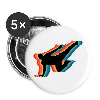 Parkour Heartbeat Pulse Freerunning rétro - Lot de 5 grands badges (56 mm) - blanc - Devant