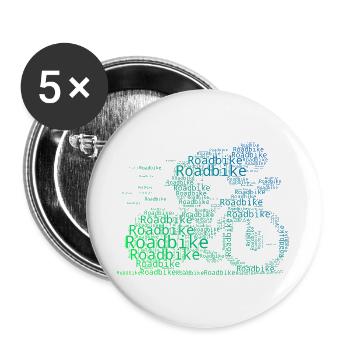Road Bike Vibes pour vélo de route - Lot de 5 grands badges (56 mm) - blanc - Devant