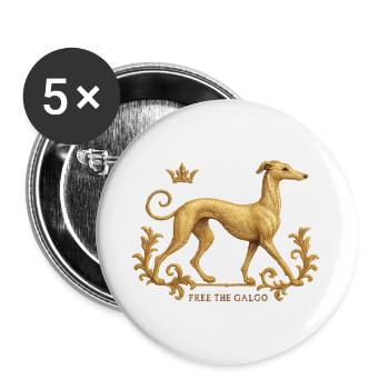 Libérez le Galgo - Broderie n°01 - Lot de 5 grands badges (56 mm) - blanc - Devant