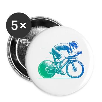 Super cadeau pour vélo de route - Lot de 5 grands badges (56 mm) - blanc - Devant
