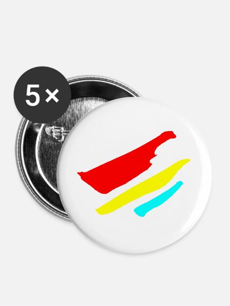 Streifen - Flagge Muster VEKTOR - Buttons groß 56 mm (5er Pack) - Weiß