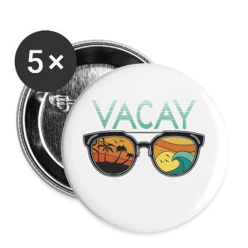 Lustiges Urlaubs & Surfer Design - Buttons groß 56 mm (5er Pack) - Weiß - Vorne