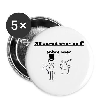 Master of Making magic - Buttons large 2.2''/56 mm (5-pack) - white - Front