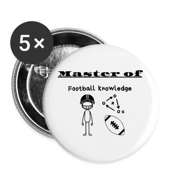 Master of Football knowledge - Buttons large 2.2''/56 mm (5-pack) - white - Front