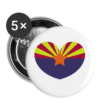 Arizona-Herzflagge - Buttons groß 56 mm (5er Pack) - Weiß - Vorne