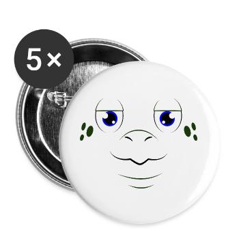 Cute Turtle Face Animal Costume Sea Turtle - Buttons large 2.2''/56 mm (5-pack) - white - Front