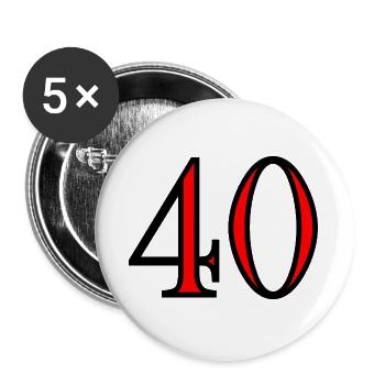 40. 40 YEARS. 40th ANNIVERSARY. 40 YEARS ANNIVERSARY. - Buttons large 2.2''/56 mm (5-pack) - white - Front
