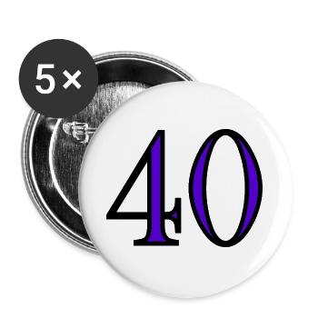 40. 40 YEARS. 40th ANNIVERSARY. 40 YEARS ANNIVERSARY. - Buttons large 2.2''/56 mm (5-pack) - white - Front