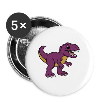 Dino - Buttons groß 56 mm (5er Pack) - Weiß - Vorne