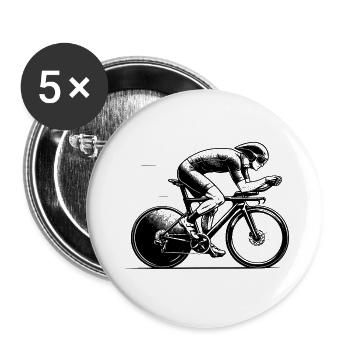 Motif nouveau vélo de route pour vélo de route - Lot de 5 grands badges (56 mm) - blanc - Devant
