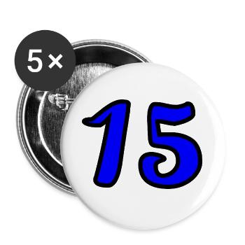 15. 15 YEARS. 15th ANNIVERSARY. 15 YEAR ANNIVERSARY. - Buttons large 2.2''/56 mm (5-pack) - white - Front