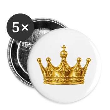 Ornement de la couronne d’or - Lot de 5 grands badges (56 mm) - blanc - Devant