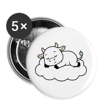 Sleeping Cow Cloud Dream Baby - Buttons large 2.2''/56 mm (5-pack) - white - Front