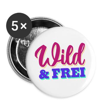 Wild & Frei - Buttons groß 56 mm (5er Pack) - Weiß - Vorne