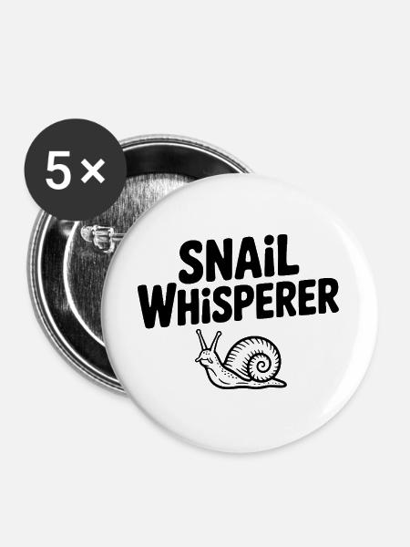 Schneckenflüsterer - Buttons groß 56 mm (5er Pack) - Weiß