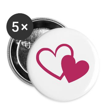 Valentine's Day Heart Red Gift Valentine's Day - Buttons large 2.2''/56 mm (5-pack) - white - Front