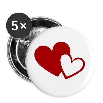 Valentinstag Herz rot Geschenk Valentinstag - Buttons groß 56 mm (5er Pack) - Weiß - Vorne