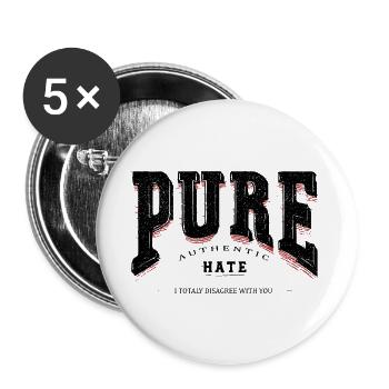 Pure HAte - Buttons groß 56 mm (5er Pack) - Weiß - Vorne