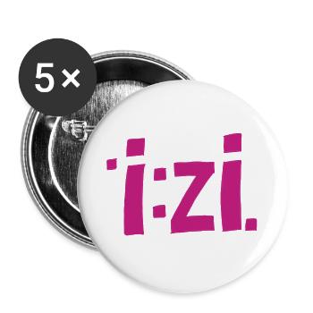 IzI Graffiti Font in Magenta - Buttons large 2.2''/56 mm (5-pack) - white - Front