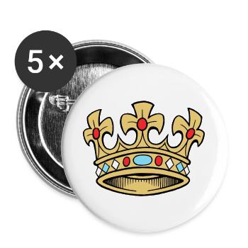 Reine héritière Reine - Lot de 5 grands badges (56 mm) - blanc - Devant