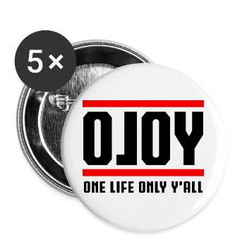 OLOY - One Life Only Y'All - Buttons large 2.2''/56 mm (5-pack) - white - Front