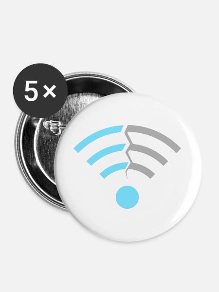 WLAN WiFi Signal Symbol - Buttons groß 56 mm (5er Pack) - Weiß